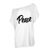 B.O.B. Gold Peace Women's Off The Shoulder Sweatshirt Half Sleeves