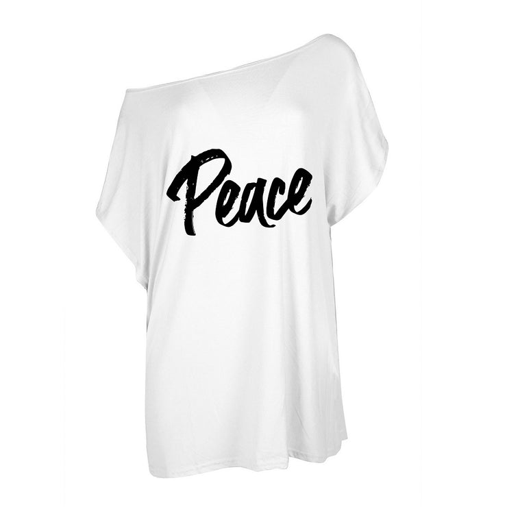 B.O.B. Gold Peace Women's Off The Shoulder Sweatshirt Half Sleeves